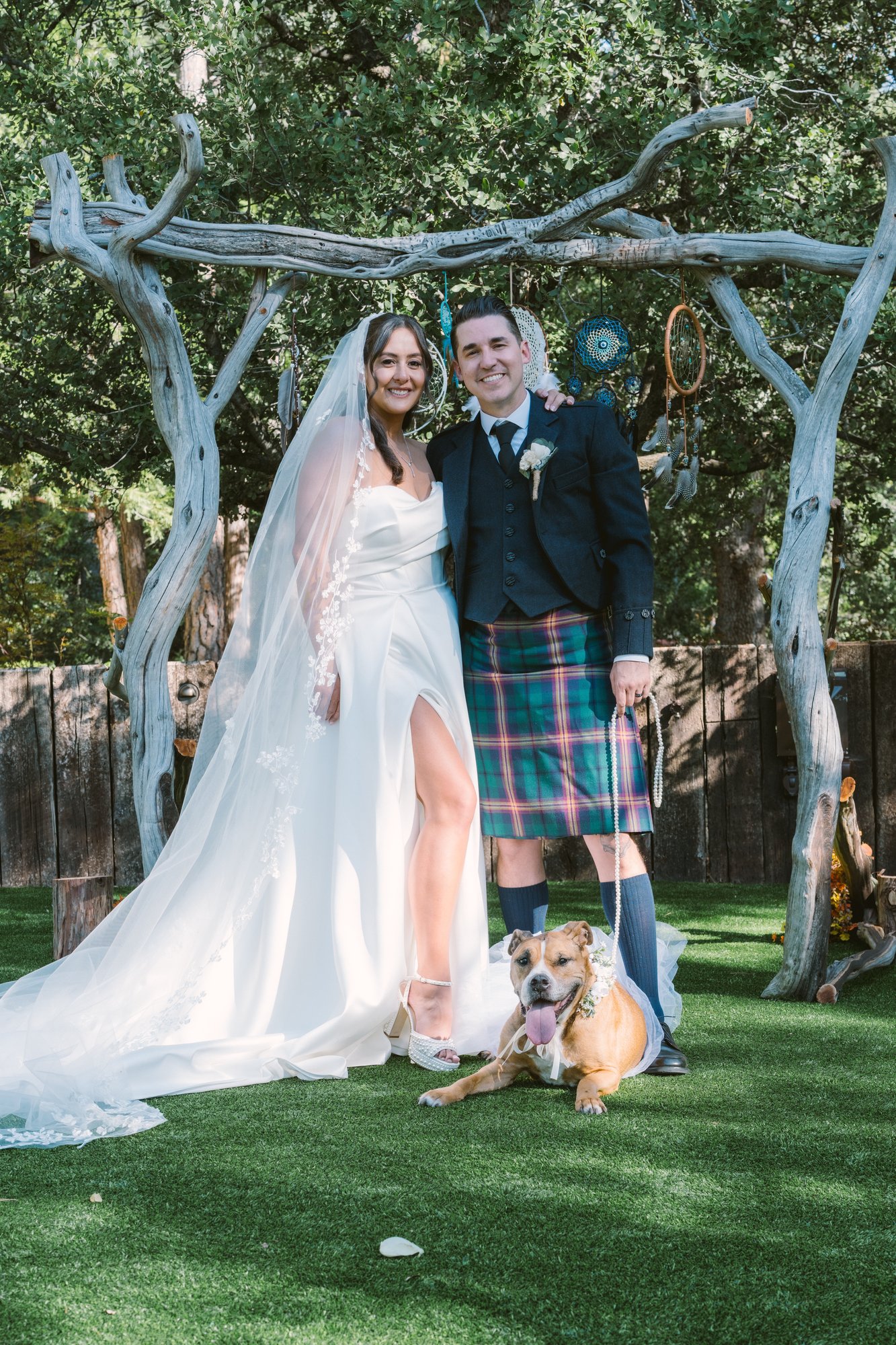 Wedding dog candid moment — Coachella Valley wedding photography